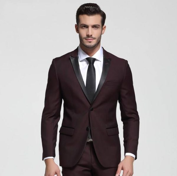 Half Canvas Groom Latest Wedding Coat Pant Design 100% Wool Satin Lapel Made to Measure Suits & Tuxedo for Men