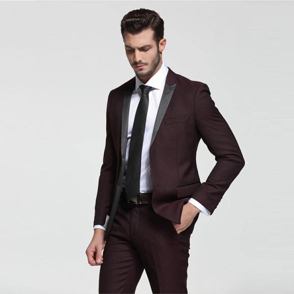 Half Canvas Groom Latest Wedding Coat Pant Design 100% Wool Satin Lapel Made to Measure Suits & Tuxedo for Men - Image 2