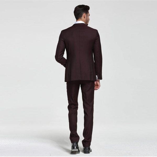 Half Canvas Groom Latest Wedding Coat Pant Design 100% Wool Satin Lapel Made to Measure Suits & Tuxedo for Men - Image 4